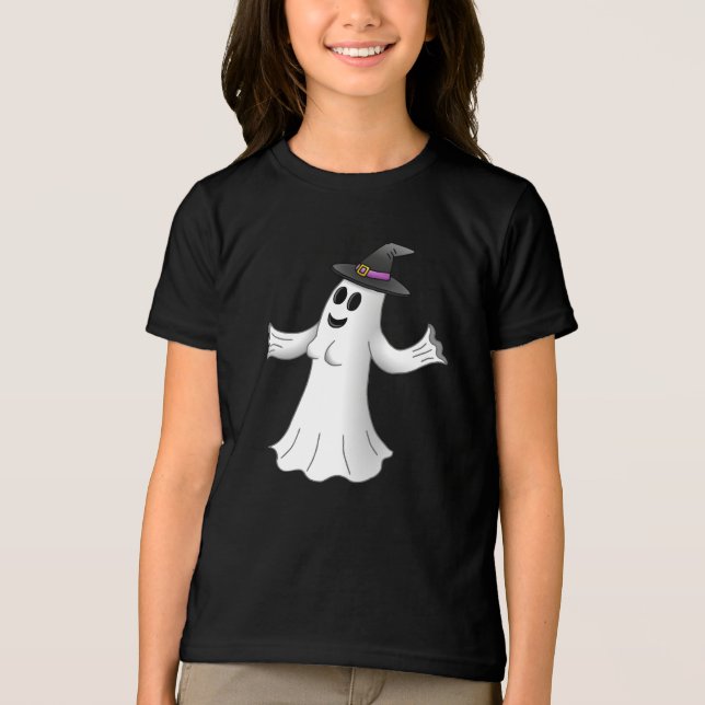 Glad Halloween Häxa Spöke T Shirt (Framsida)