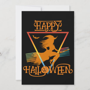 Glad Halloween Häxa Svarta Apelsiner Inbjudningar