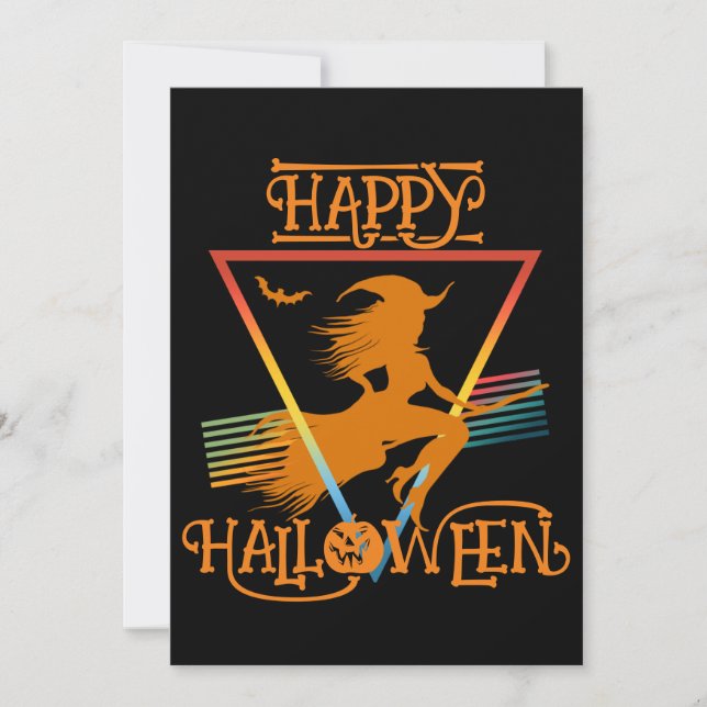 Glad Halloween Häxa Svarta Apelsiner Inbjudningar (Framsida)