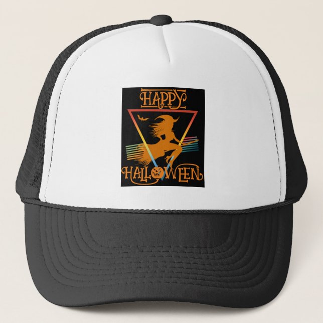 Glad Halloween Häxa Svarta Apelsiner Keps (Framsida)