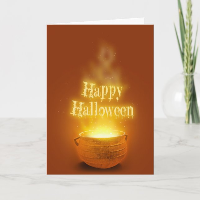 Glad Halloween Häxans Kittel Kort (Framsida)