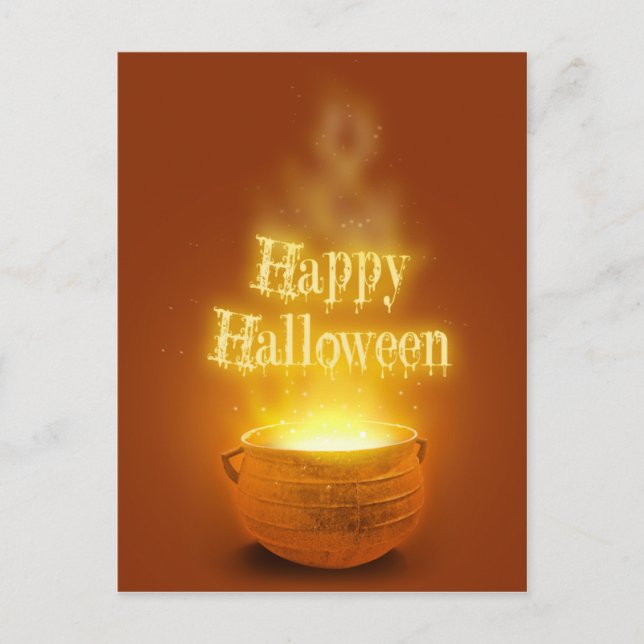 Glad Halloween Häxans Kittel Vykort (Framsida)