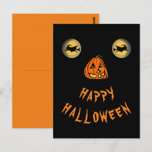 Glad Halloween Häxiga ögon och pumpa näsa Vykort