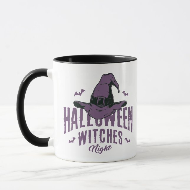 Glad Halloween Häxornas Natt Mugg – Häxhatt  (Vänster)