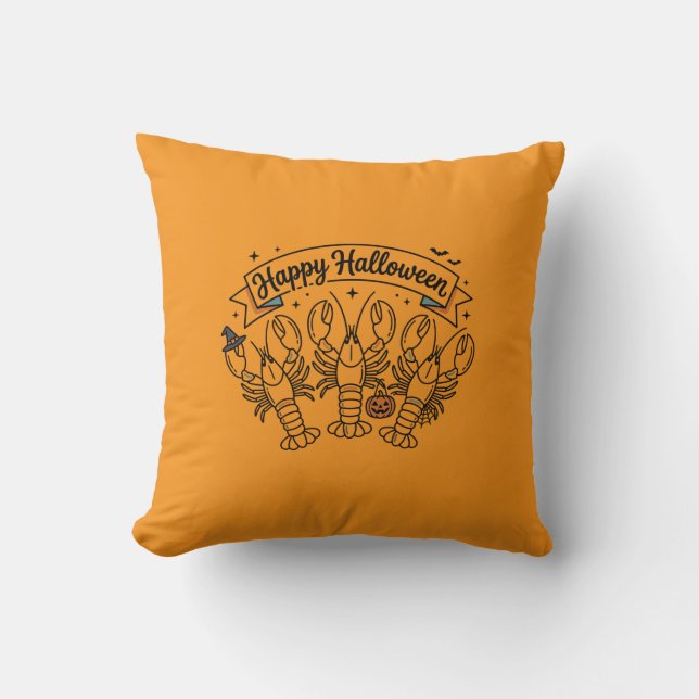Glad Halloween Humrar Kudde (Framsida)
