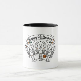 Glad Halloween Humrar Mugg