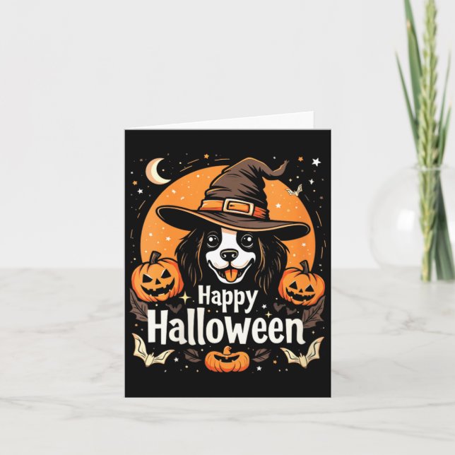 Glad Halloween Hund Dam Kort (Framsida)