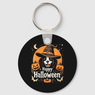 Glad Halloween Hund Dam Nyckelring