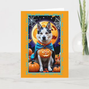 Glad Halloween Hund i Dräkt Helgkort