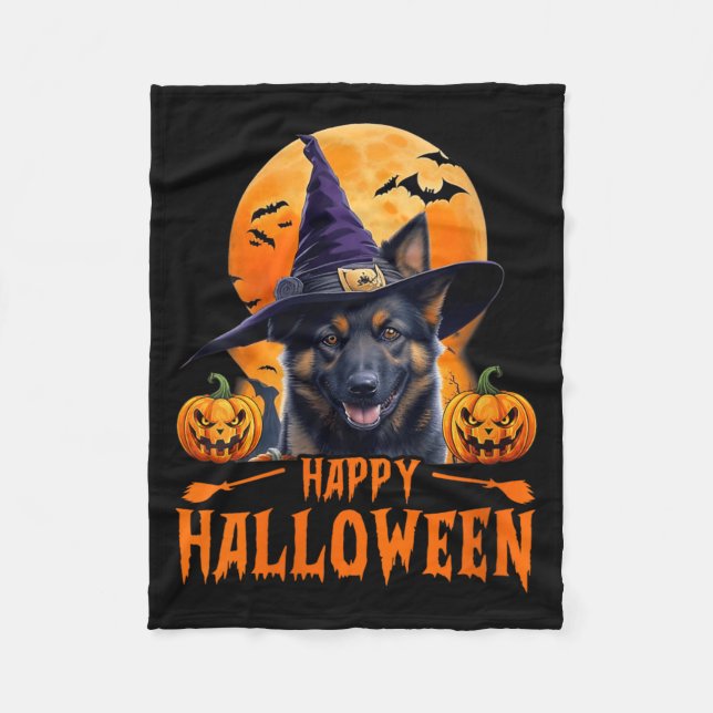Glad Halloween Hund Kvinnor 1 Fleecefilt (Framsidan)