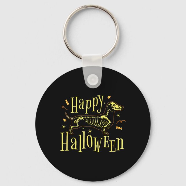 Glad Halloween Hund - Rolig Halloween Nyckelring (Framsida)