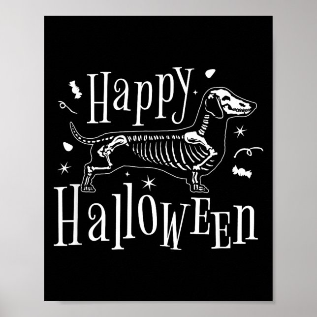 Glad Halloween Hund - Rollig Halloween T-Shirt1 Poster (Framsidan)