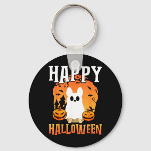 Glad Halloween Hund Spöke Nyckelring