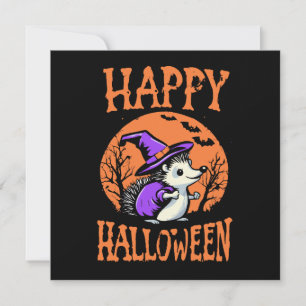 Glad Halloween Igelkott Häxa