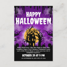 Glad Halloween inbjudningskort
