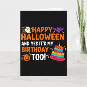 Glad Halloween Ja Det Är Min Födelsedag Rolig Kost Kort
