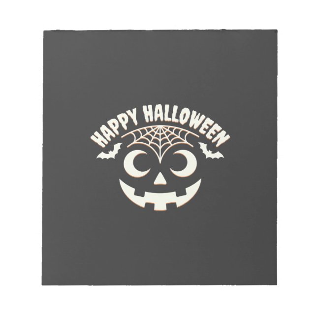 Glad Halloween Jack-O-Lantern Ansiktsdesign_1 Anteckningsblock (Framsida)