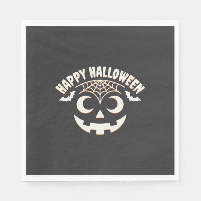Glad Halloween Jack-O-Lantern Ansiktsdesign_1 Pappersservett (Framsidan)