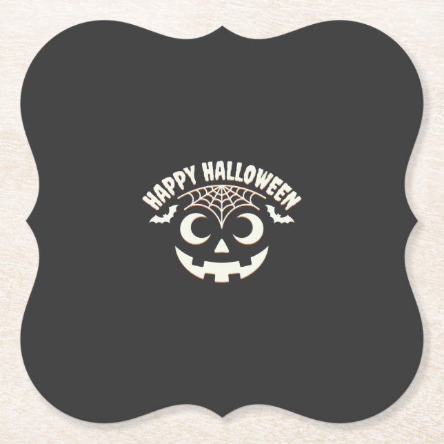 Glad Halloween Jack-O-Lantern Ansiktsdesign_1 Underlägg Papper (Framsida)