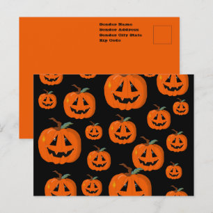Glad Halloween Jack O Lantern Illustrativ Konst Vykort