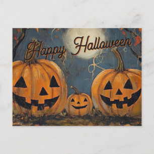 Glad Halloween Jack O' Lantern-ljus Vykort