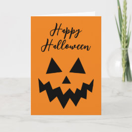 Glad Halloween Jack O Lantern Orange Pumpa Ansikte Kort