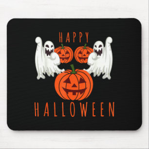 Glad halloween jack o lykta skrämmande spöken musmatta