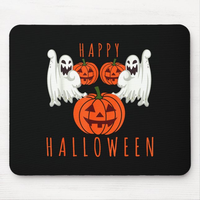 Glad halloween jack o lykta skrämmande spöken musmatta (Framsidan)