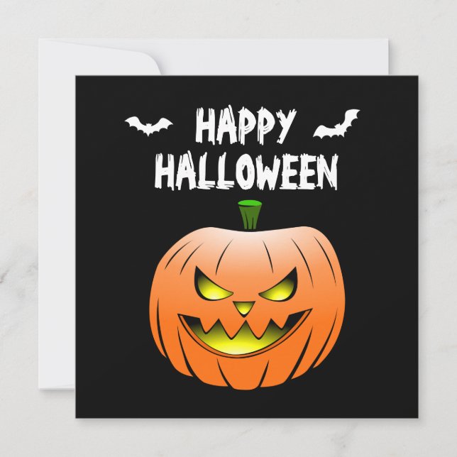 Glad Halloween Jack O'lantern Pumpa Inbjudningar (Framsida)