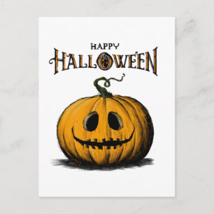 Glad Halloween Jack O'Lantern Vuxen Orange T-shirt Vykort