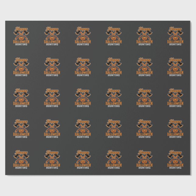 Glad Halloween-jakt korsade yxor pumpa Presentpapper (Platt)