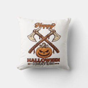 Glad Halloween-jakt Korsade Yxor Pumpa Runor Kudde