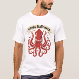 Glad Halloween jättebläckfisk T Shirt