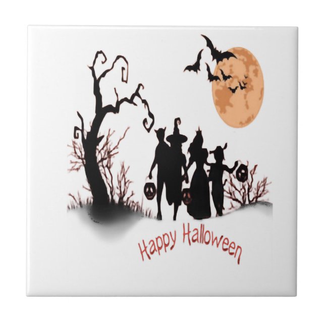 Glad Halloween Kakelplatta (Framsidan)