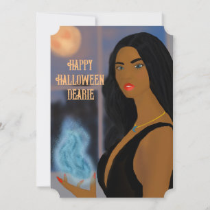 Glad Halloween Kära Häxa Julkort