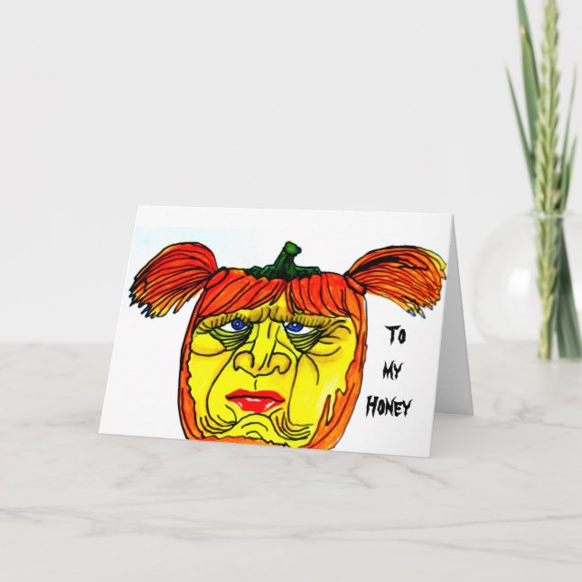 .GLAD HALLOWEEN KÄRA Veckad Högtidskort Helgkort (Framsida)