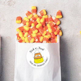 Glad Halloween Karamellmajs Söt Whimsisk  Runt Klistermärke