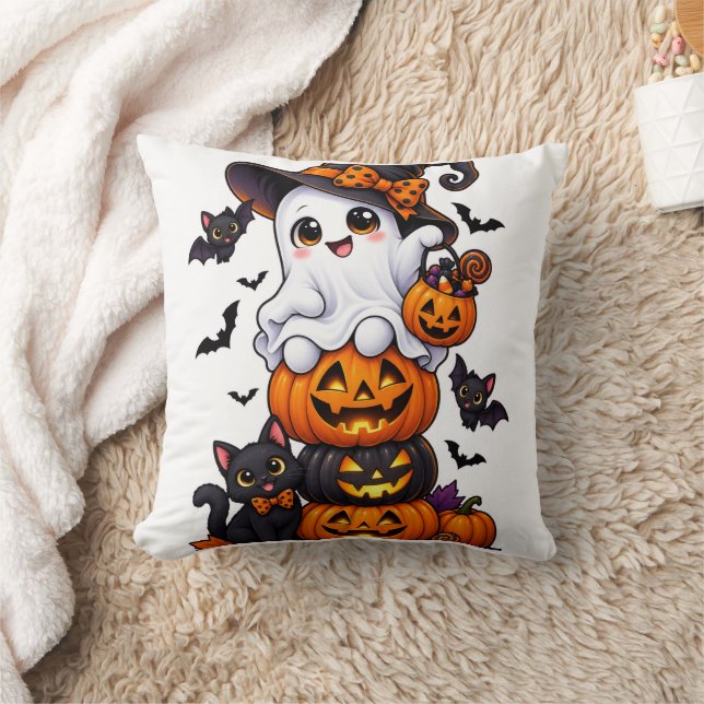 Glad Halloween Kastkudde Kudde (Filt)