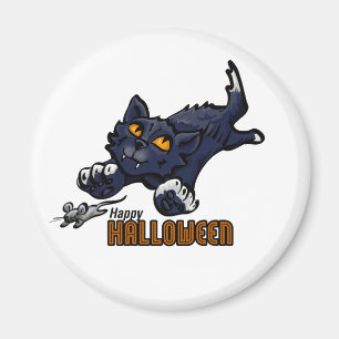 Glad Halloween Katt och Mus Magnet