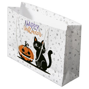 Glad Halloween katt & pumpa