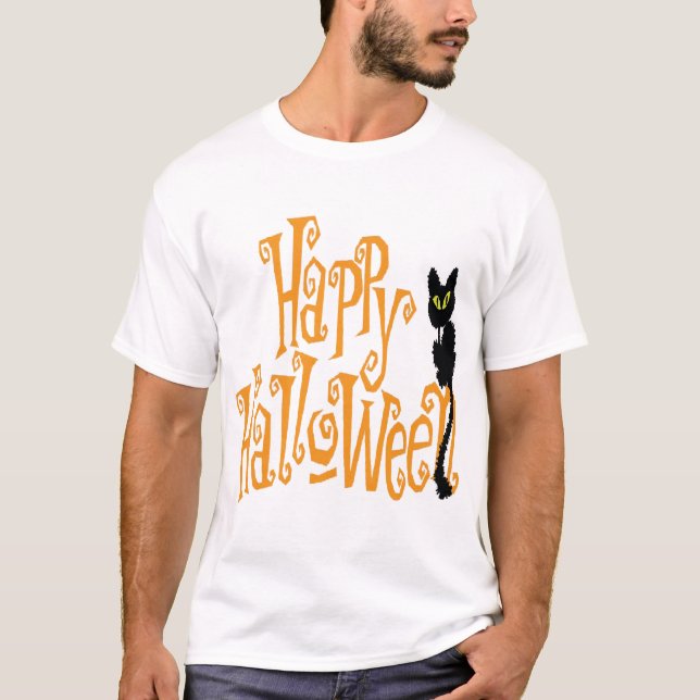 GLAD HALLOWEEN KATT T SHIRT (Framsida)
