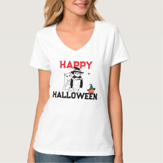 Glad Halloween Katt T-Shirt | Söt Skräckinjagande 