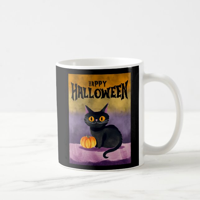Glad Halloween Katt Tröja Kaffemugg (Höger)