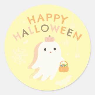 Glad Halloween Klassisk Rund Klistermärke