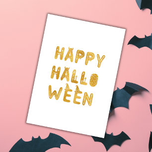 Glad Halloween-kort i guld Kort