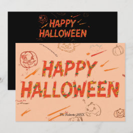 Glad Halloween-kort, minimalistisk modern Hallowee