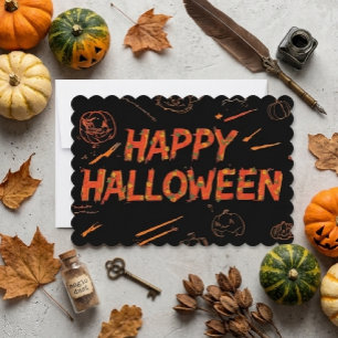 Glad Halloween-kort, minimalistisk modern Hallowee