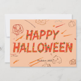 Glad Halloween-kort, minimalistisk modern Hallowee Inbjudningar