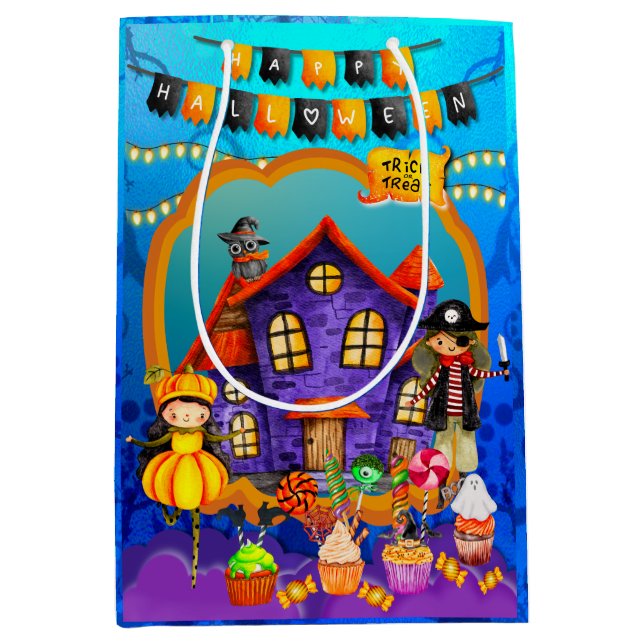 Glad Halloween-kostym barn festfirande (Framsidan)
