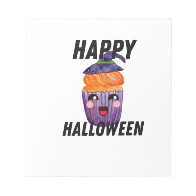 Glad Halloween Kostym Halloween Cupcake Anteckningsblock (Framsida)